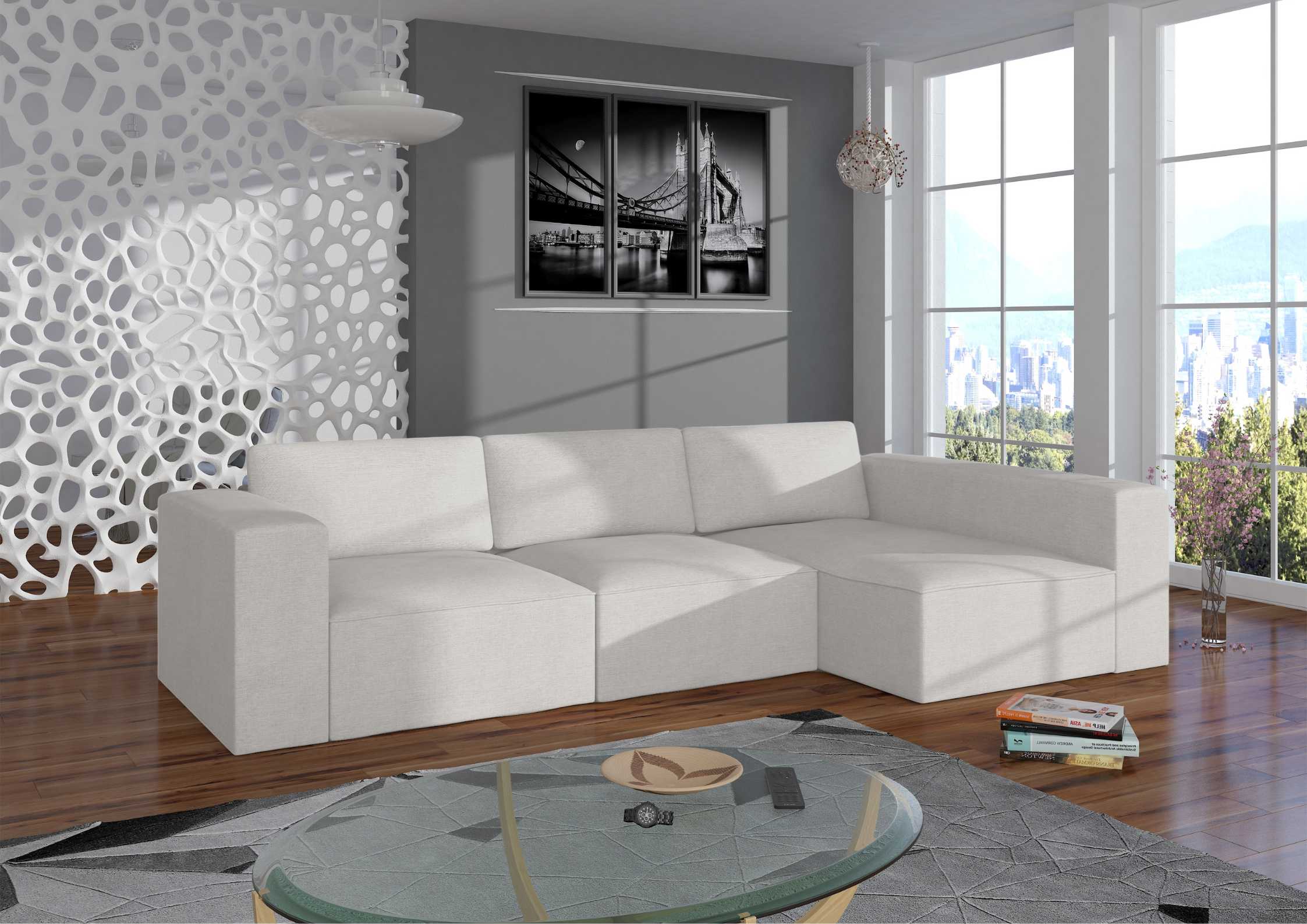 Modułowy narożnik w kolorze szarym